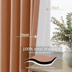 100% Blackout Curtains 96 Inch Length 2 Panels Set - Image 4