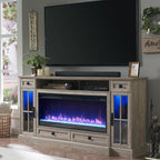 OKD Fireplace TV Stand for 80 Inch TV, Farmhouse Entertainment Center by OKD
