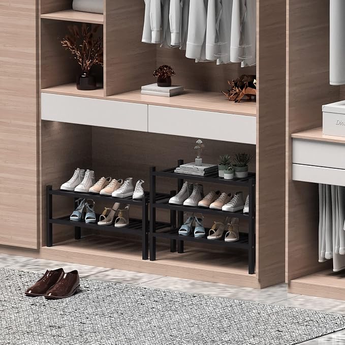 ROMGUAR CRAFT 2 Tier Bamboo Shoe Rack - Image 4