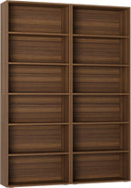 IRONCK Bookshelves and Bookcases Set of 2 Floor Standing 6 Tiers Display - Image 3