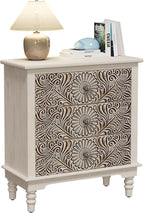 SUNBURY Nightstand w 3 Drawers, End Table Living Room Small Side Table by SUNBURY