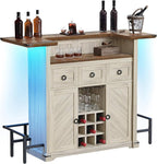 YITAHOME Home Bar Unit with LED Lights ＆ Drawer, Farmhouse Bar Cabinet with - Image 8