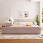 SOFTSEA Queen Upholstered Grounded Bed, Mother & Child Platform Bed - Image 3