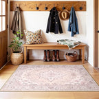 RELEANY Washable Area Rug, Water Repellent, Pet Friendly, Vintage Floral Boho - Image 8