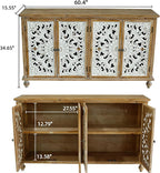 LKTART 60" Vintage Sideboard Buffet Cabinet, French Country Sideboard, - Image 2
