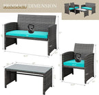 JAMFLY 4 Piece Outdoor Patio Furniture Set, Outdoor Wicker Rattan Chairs - Image 2