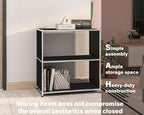 32-Inch 2-Tier Metal Bookcase, Open Shelf Storage Organizer - Image 5
