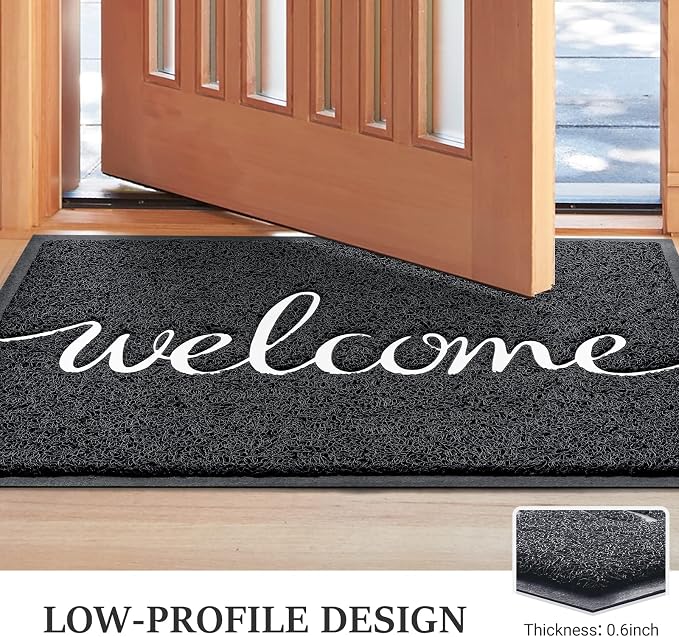 Door Mat, Welcome Mat Low Profile Floor Mat Front Doormat Indoor and Outdoor - Image 4