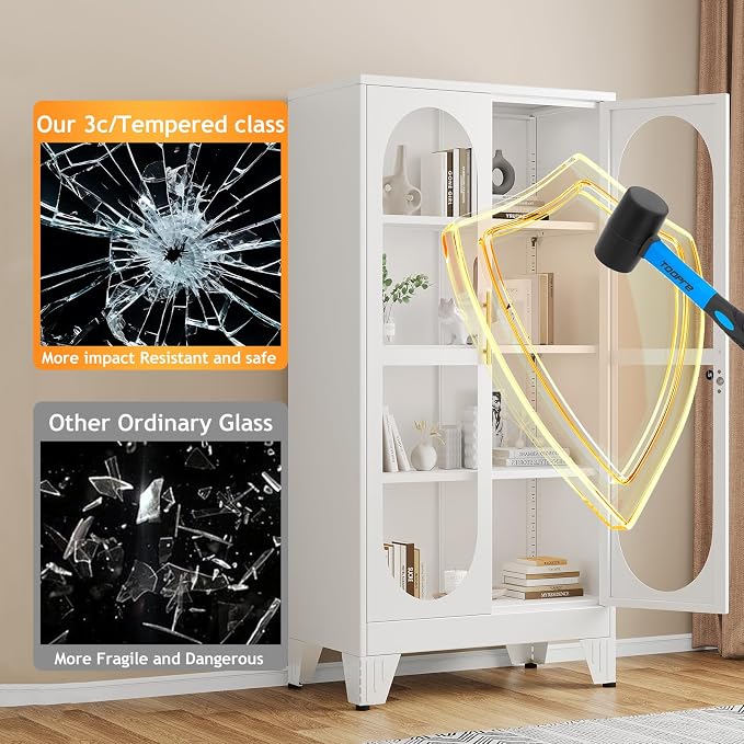 PAOFIN 61" H Locking Display Cabinet - Image 5