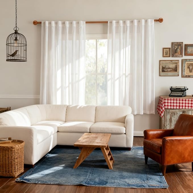MYSKY HOME Short White Sheer Curtains - Image 8