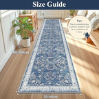 Yamaziot 2x10 Washable Hallway Runner Rug Non Slip Floral Carpet, Stain - Image 2