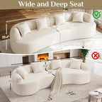 131" Oversized Sectional Sofa for Living Room, Modern Luxury Plush Chenille - Image 5