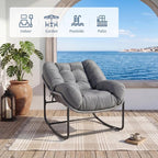 GarveeLife Outdoor Lazy Rocking Chair, Single Metal Rocker - Image 3
