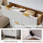 T4TREAM Fluted 3 Drawer Dresser, Curved Profile Design, Wood Drawer Organizer - Image 6