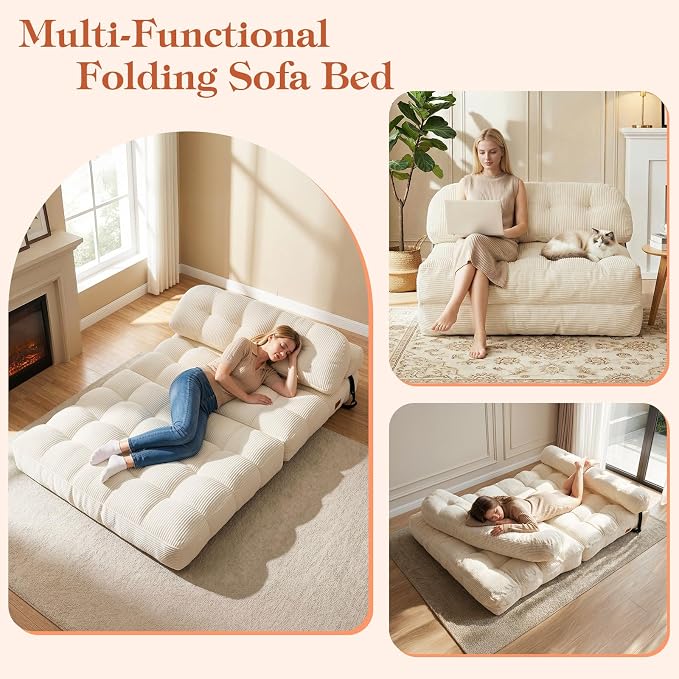Folding Sofa Bed, Convertible Sleeper Chair - Image 3
