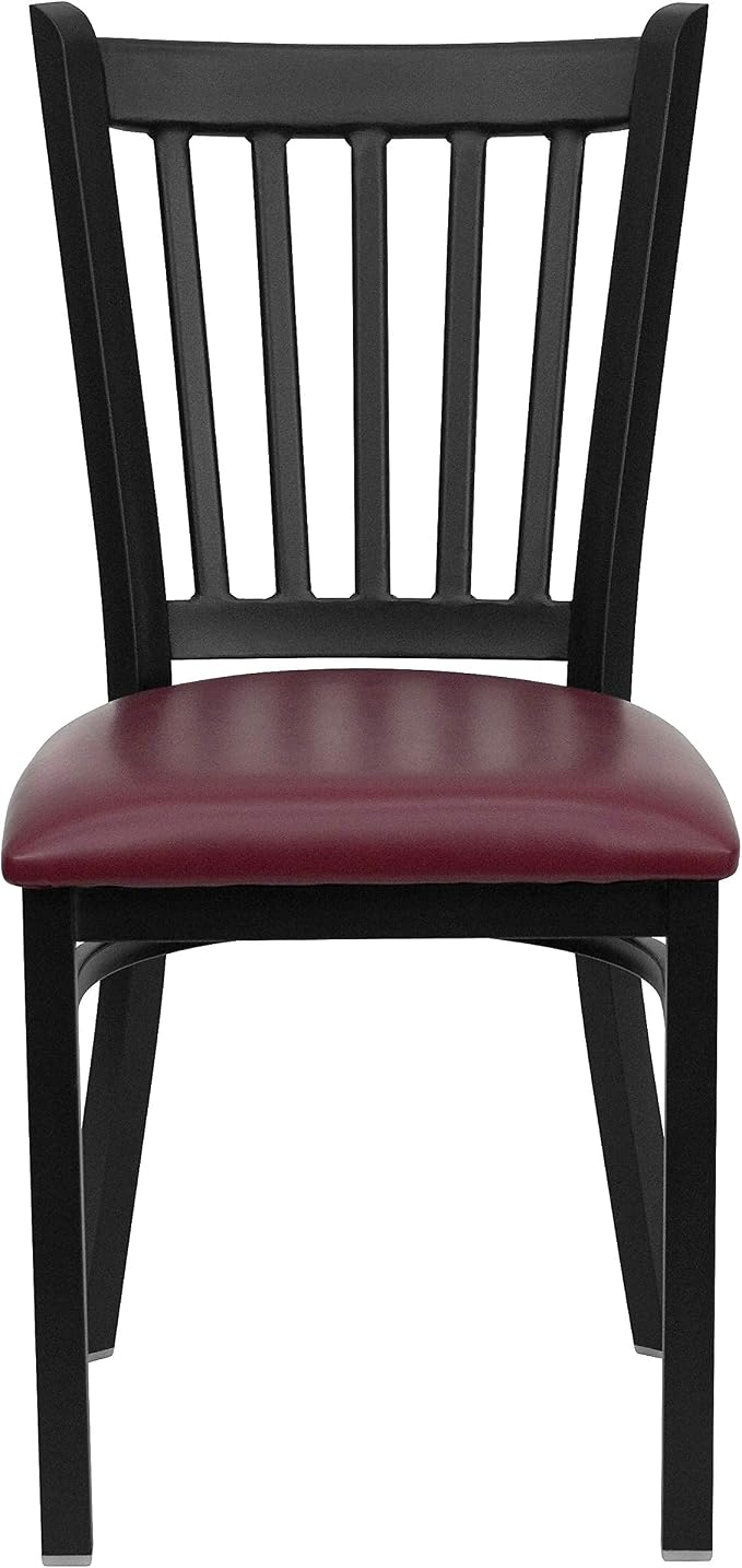 Flash Furniture HERCULES Series Black Vertical Back Metal Restaurant Chair - Image 6