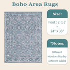 SERISSA 2x3 Washable Non Slip Floral Boho Small Area Rug - Image 6
