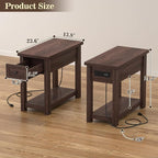 Armocity Narrow End Table with Charging Station - Image 3