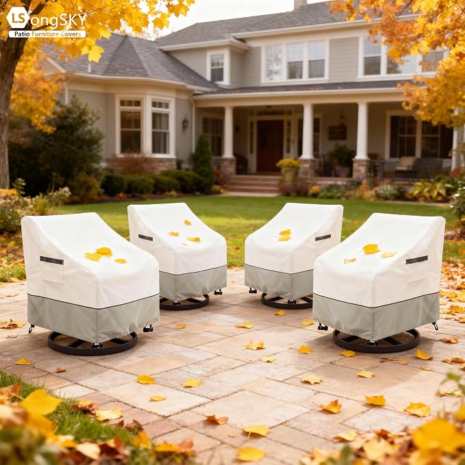 Patio Swivel Chair Cover 4 Pack, Waterproof Heavy Duty Outdoor Chair Covers - Image 7