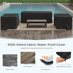 UDPATIO Aluminum Patio Furniture Set, Faux Wood Grain Modern Outdoor Furniture - Image 9