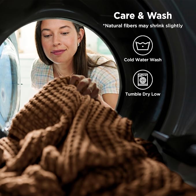 Bedsure Cooling Cotton Waffle Full Size Blanket - Image 6