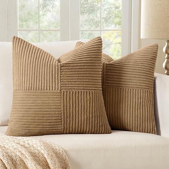 MIULEE Camel Brown Decorative Throw Pillow Covers by MIULEE