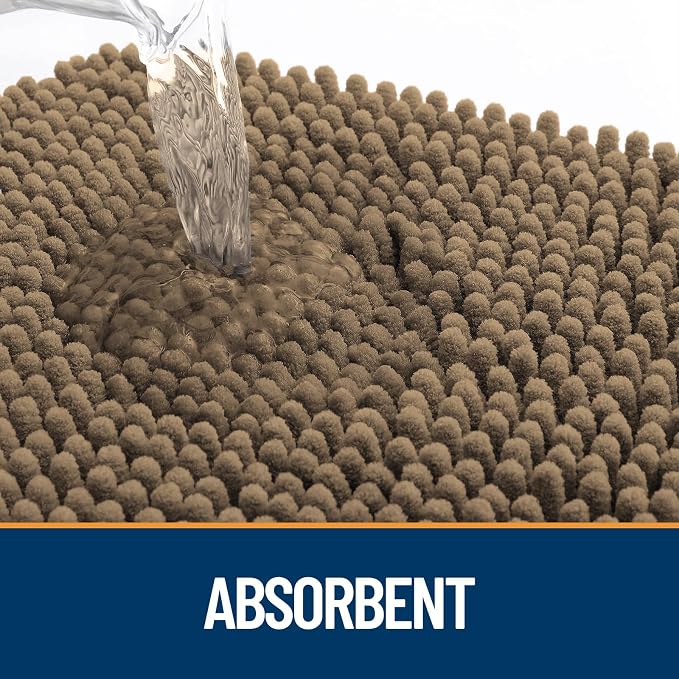 OLANLY Dog Door Mat for Muddy Paws 59x20, Super Absorbent Chenille Mud Mat | Tan - Image 3