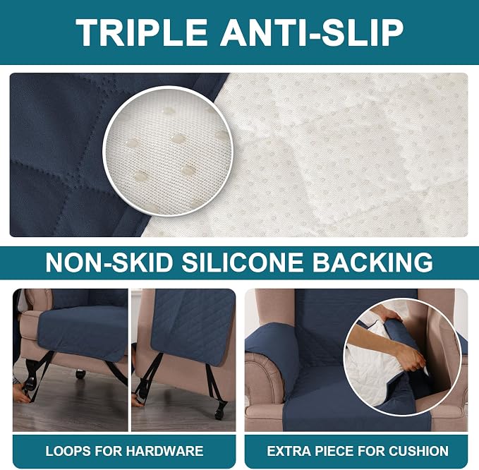 Turquoize 100% Waterproof Wing Chair Cover Wing Armchair Slipcovers Chair Couch - Image 4