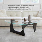 EASYSOUL Modern Glass Coffee Table, 44.88" D x 32.28" W x 15.75" H, Abstract - Image 5