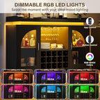 Wine Bar Cabinet with Power Outlet & LED Light, Coffee Bar Cabinet - Image 5