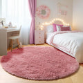 Blush Round Area Rugs 5ft, Soft Bedroom Circle Rug Mats by ONASAR