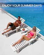 Patio Chaise Lounge Chair Set of 2, Oversize Lounge Chairs - Image 3