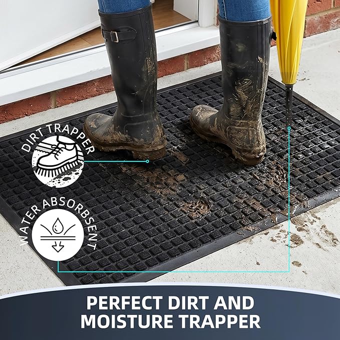 Front Door Mat Outside Entrance, Heavy Duty Waterproof Doormat | 31.5"x20" - Image 2