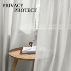 RYB HOME Linen Semi Sheer Curtains - Image 3