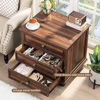 Joaxswe 24" Wide Farmhouse Night Stand, Large End Table - Image 4