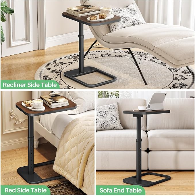 Kitstorack TV Tray Table, Adjustable Height & Rounded Metal Corners, Snack Table - Image 9