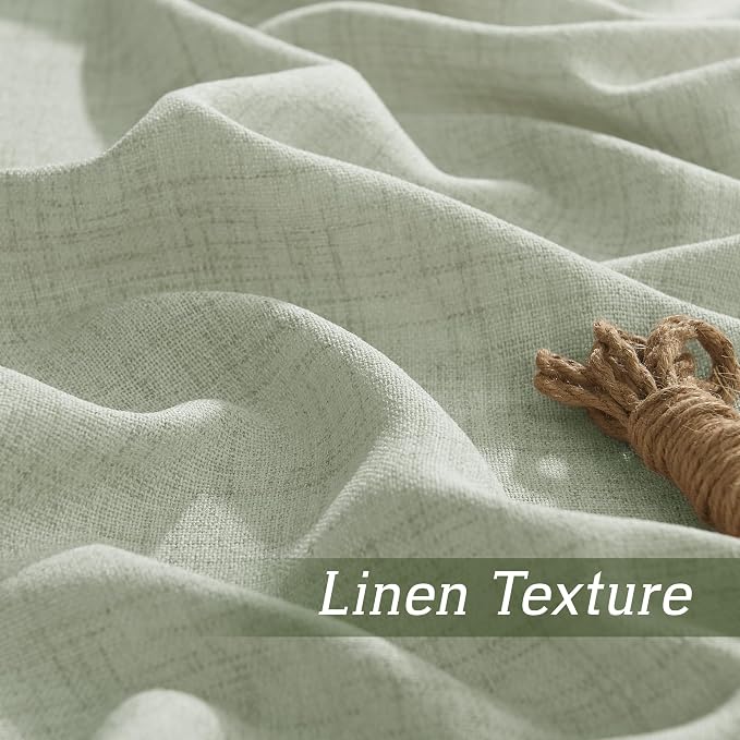 RYB HOME Farmhouse Boho Linen Sheer Curtains 90 inches Long - Image 3