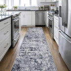 3x14 Washable Runner Rug：Modern Abstract Kitchen Soft Carpet Grey | by FXRHLP