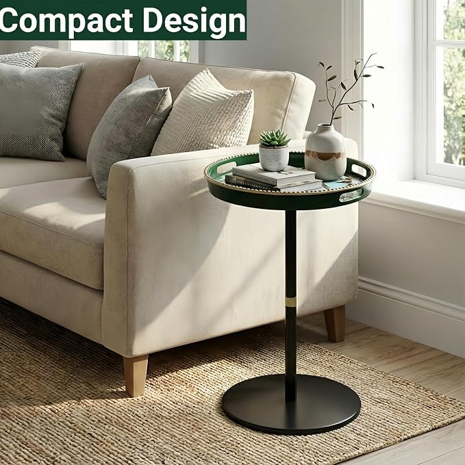 Gesodant Boho Single Leg Round Side Table - Image 8