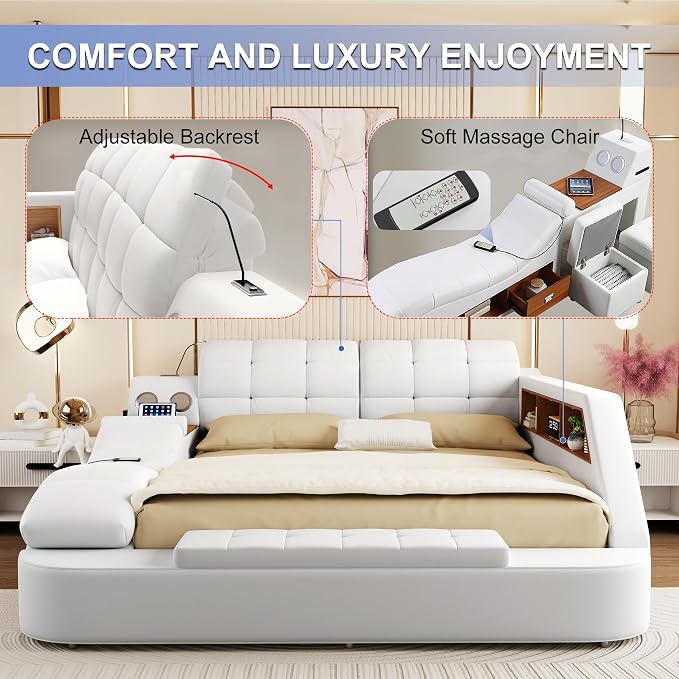 King Size Smart Multifunctional Bed Frame, Platform Bed - Image 6