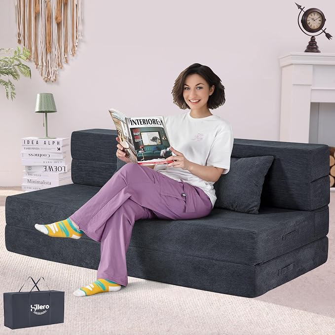 Folding Sofa Bed, 4 in 1 Convertible Sleeper Chair by HILEROSinkintoComfort