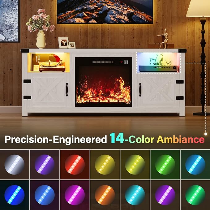 YESHOMY LED Fireplace TV Stand - Image 4