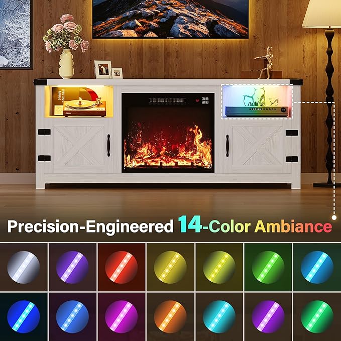 YESHOMY LED Fireplace TV Stand - Image 5
