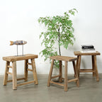 Artissance Rustic Wooden Stool – Handmade Reclaimed Wood Stool, Vintage - Image 6