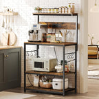 SUPERJARE Bakers Rack with Power Outlets, Microwave Stand, 31.5 X 16.5 Inch - Image 2