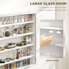 HOMCOM 5-Tier Display Cabinet, Glass Door Cabinet - Image 5