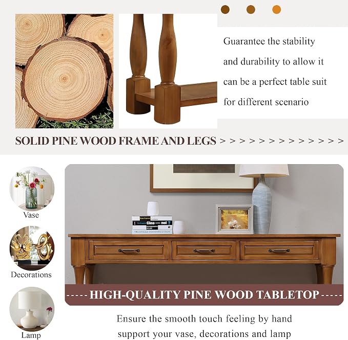 Knocbel Long Antique Entry Console Table - Image 11