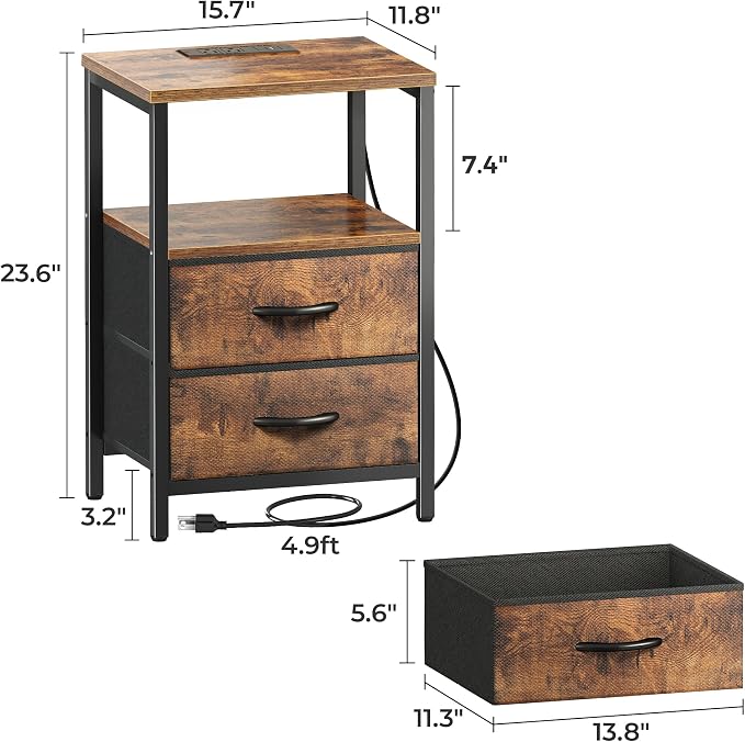 Huuger Nightstands Set of 2, End Tables - Image 3