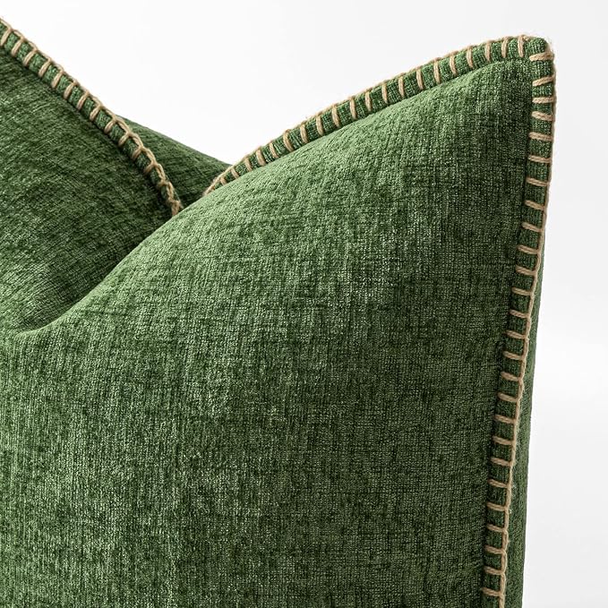 MIULEE Decorative Couch Throw Pillow Covers 18x18 Inch Forest Green 2 Pack | - Image 2