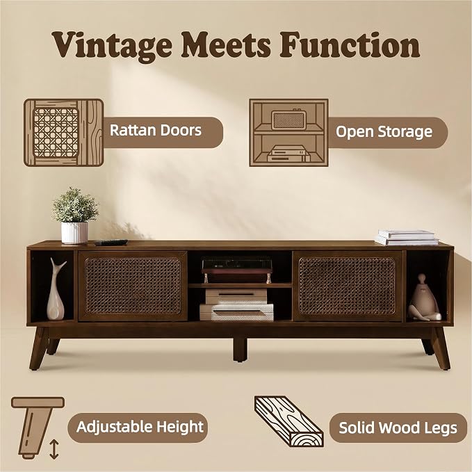 LKTART 68 Inch Mid Century Modern TV Stands - Image 5
